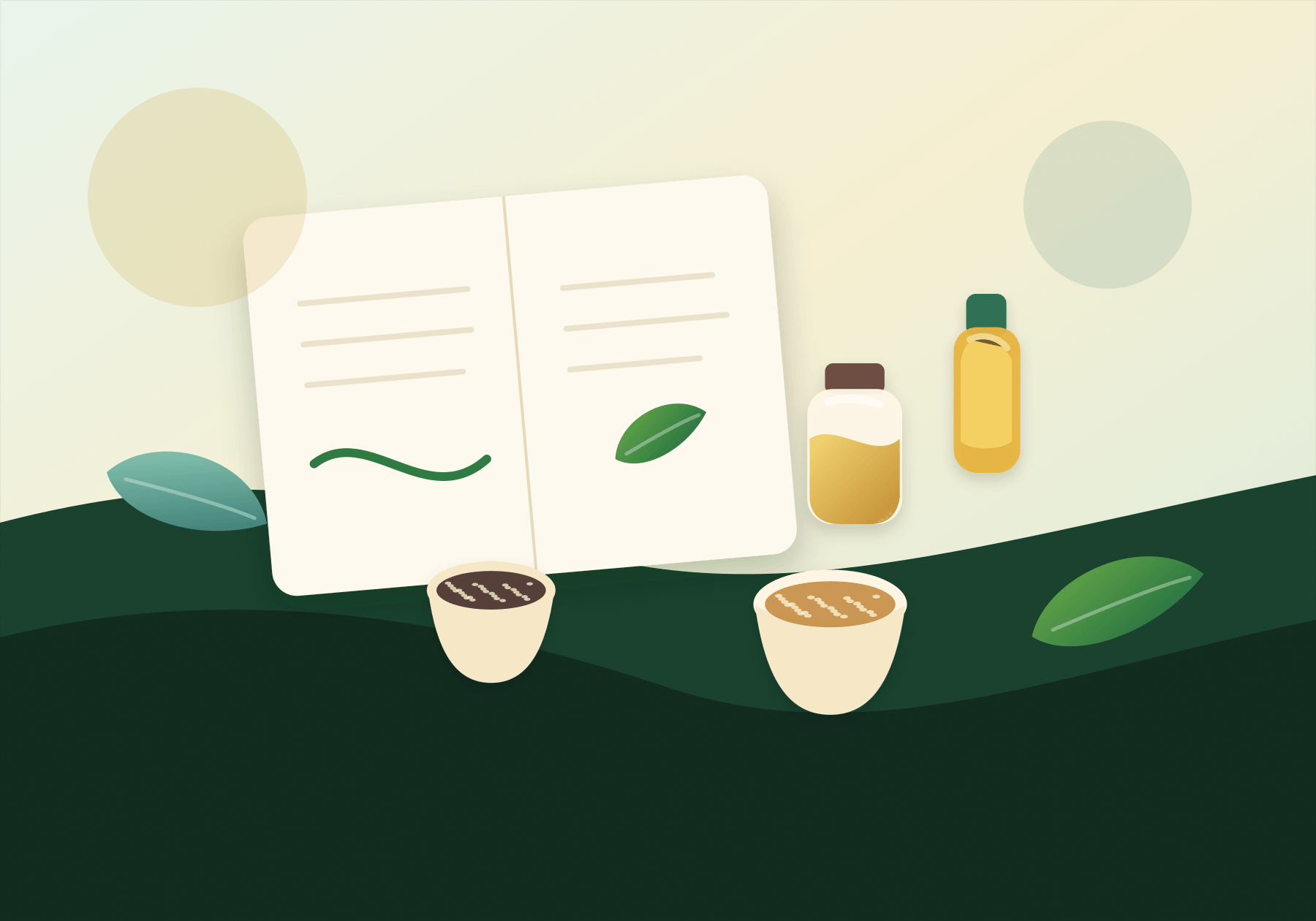 Illustrated Rangaa Roots journal with organic pantry staples